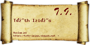 Tóth Iziás névjegykártya